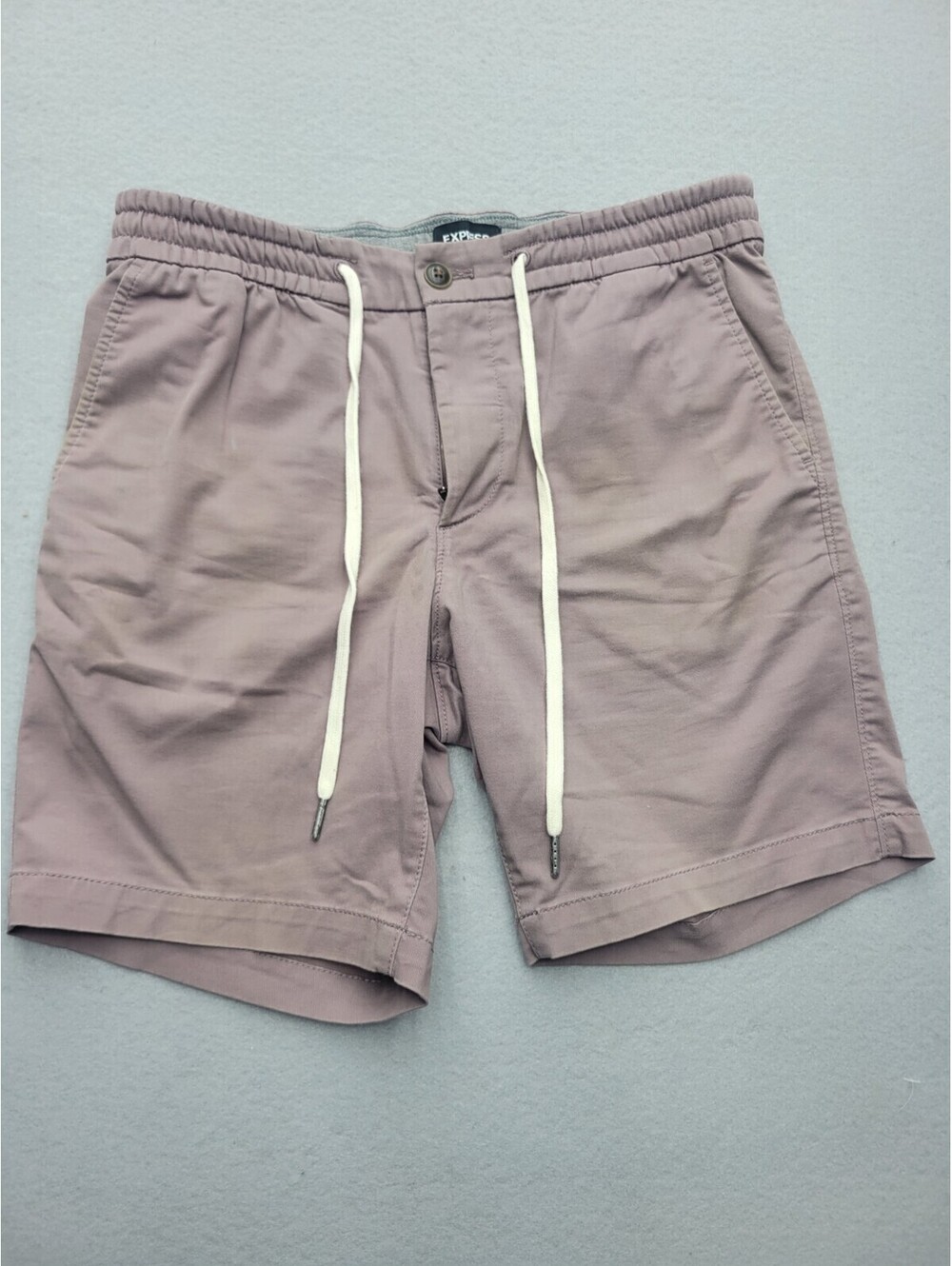 Express Men's Shorts Size 30 Purple Bermuda 8 in Slim Knit Cotton Blend